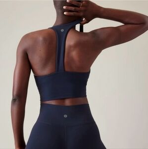Athleta S Transcend Blue Color Block Crop Bra Small Cup A-C